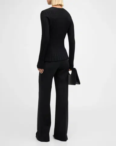 Gabriela Hearst Vesta Wide-Leg Pants with Belted Detail | Thumbnail 6 Gabriela Hearst Vesta Wide-Leg Pants with Belted Detail | Thumbnail 6