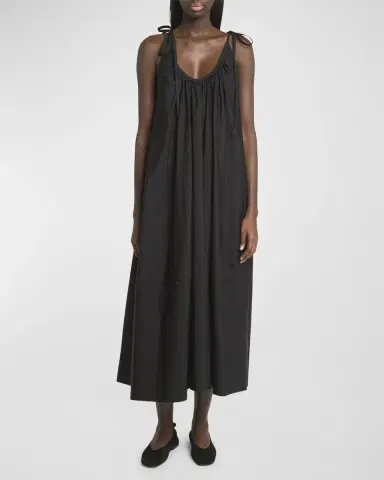 Co Sleeveless Gathered Maxi Shift Dress | Thumbnail 2 Co Sleeveless Gathered Maxi Shift Dress | Thumbnail 2