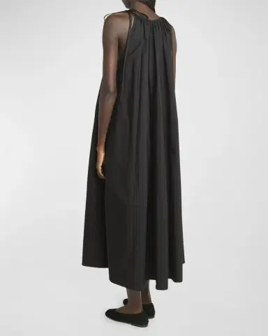 Co Sleeveless Gathered Maxi Shift Dress | Thumbnail 4 Co Sleeveless Gathered Maxi Shift Dress | Thumbnail 4