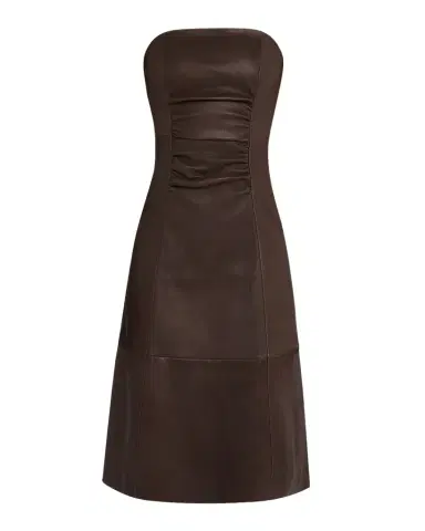STAUD Bowery Strapless Nappa Leather Dress | Thumbnail 1 STAUD Bowery Strapless Nappa Leather Dress | Thumbnail 1