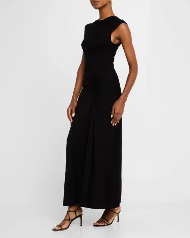 Simkhai Acacia Sleeveless Gathered Midi Dress | Thumbnail 3 Simkhai Acacia Sleeveless Gathered Midi Dress | Thumbnail 3