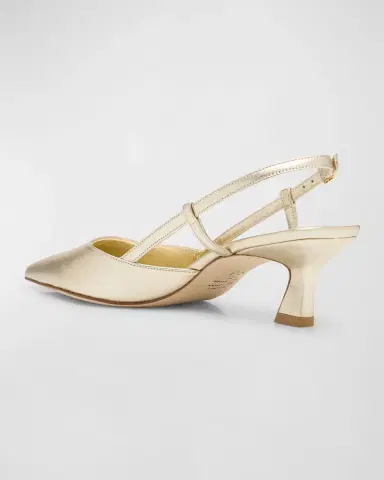 Stuart Weitzman Vinnie Metallic Kitten Slingback Pumps | Thumbnail 4 Stuart Weitzman Vinnie Metallic Kitten Slingback Pumps | Thumbnail 4
