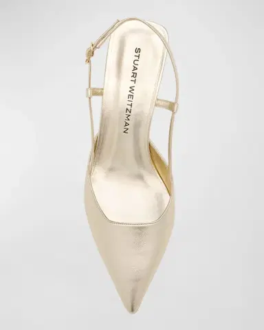 Stuart Weitzman Vinnie Metallic Kitten Slingback Pumps | Thumbnail 5 Stuart Weitzman Vinnie Metallic Kitten Slingback Pumps | Thumbnail 5