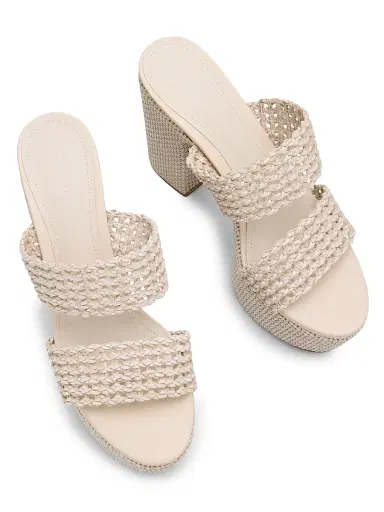 Schutz Women's Aberdeen 100MM Leather & Raffia Platform Sandals | Thumbnail 4 Schutz Women's Aberdeen 100MM Leather & Raffia Platform Sandals | Thumbnail 4