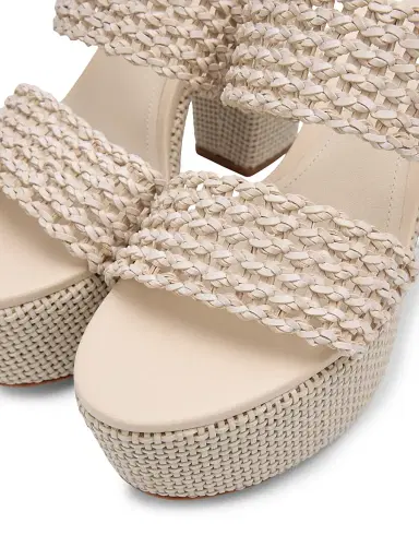 Schutz Women's Aberdeen 100MM Leather & Raffia Platform Sandals | Thumbnail 5 Schutz Women's Aberdeen 100MM Leather & Raffia Platform Sandals | Thumbnail 5