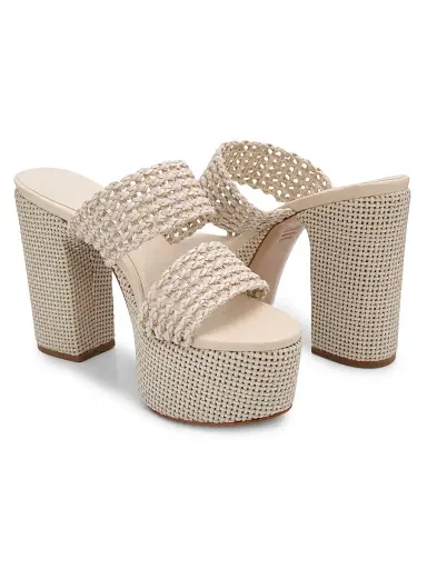 Schutz Women's Aberdeen 100MM Leather & Raffia Platform Sandals | Thumbnail 6 Schutz Women's Aberdeen 100MM Leather & Raffia Platform Sandals | Thumbnail 6