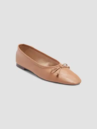 Schutz Women's Arissa Leather Ballet Flats - Honey Beige | Thumbnail 2 Schutz Women's Arissa Leather Ballet Flats - Honey Beige | Thumbnail 2