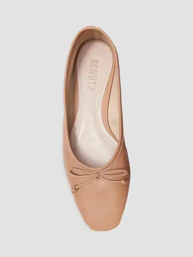 Schutz Women's Arissa Leather Ballet Flats - Honey Beige | Thumbnail 5 Schutz Women's Arissa Leather Ballet Flats - Honey Beige | Thumbnail 5