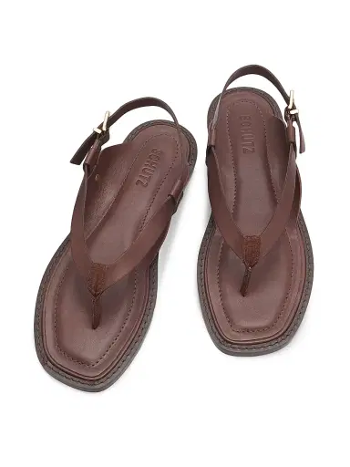Schutz Women's Lorraine 25MM Leather Sandals - Root Brown - Size 5.5 | Thumbnail 4 Schutz Women's Lorraine 25MM Leather Sandals - Root Brown - Size 5.5 | Thumbnail 4