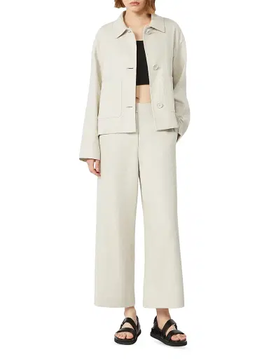 Max Mara Women's Stretch Cotton and Linen Trousers - Ivory - Size 16 | Thumbnail 2 Max Mara Women's Stretch Cotton and Linen Trousers - Ivory - Size 16 | Thumbnail 2