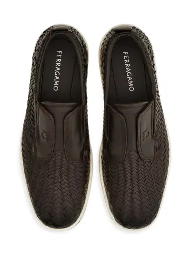 Ferragamo Men's Alfie Braided Leather Slip-On Shoes | Thumbnail 5 Ferragamo Men's Alfie Braided Leather Slip-On Shoes | Thumbnail 5