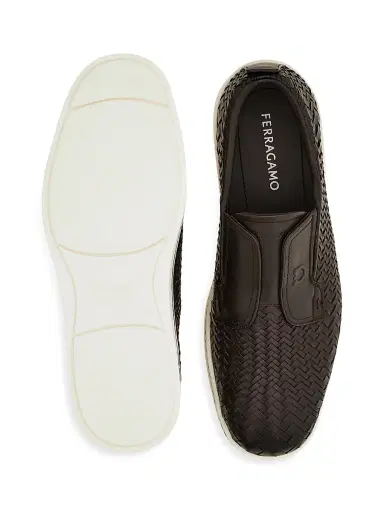 Ferragamo Men's Alfie Braided Leather Slip-On Shoes | Thumbnail 6 Ferragamo Men's Alfie Braided Leather Slip-On Shoes | Thumbnail 6