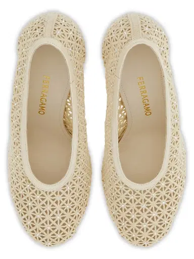 FERRAGAMO Women's Sol 95MM Lace Stiletto Pumps - Mascarpone | Thumbnail 4 FERRAGAMO Women's Sol 95MM Lace Stiletto Pumps - Mascarpone | Thumbnail 4