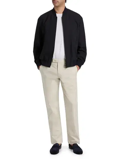 Giorgio Armani Men's Cotton-Blend Bomber Jacket - Solid Blue | Thumbnail 2 Giorgio Armani Men's Cotton-Blend Bomber Jacket - Solid Blue | Thumbnail 2