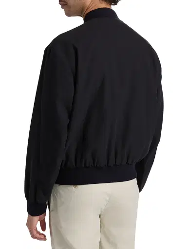 Giorgio Armani Men's Cotton-Blend Bomber Jacket - Solid Blue | Thumbnail 5 Giorgio Armani Men's Cotton-Blend Bomber Jacket - Solid Blue | Thumbnail 5