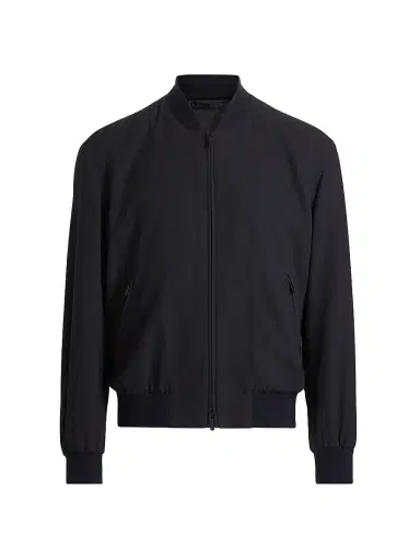Giorgio Armani Men's Cotton-Blend Bomber Jacket - Solid Blue | Thumbnail 1 Giorgio Armani Men's Cotton-Blend Bomber Jacket - Solid Blue | Thumbnail 1
