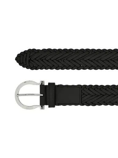Ferragamo Men's Testa Di Moro Woven Leather Belt - Nero - Size 46 | Thumbnail 4 Ferragamo Men's Testa Di Moro Woven Leather Belt - Nero - Size 46 | Thumbnail 4