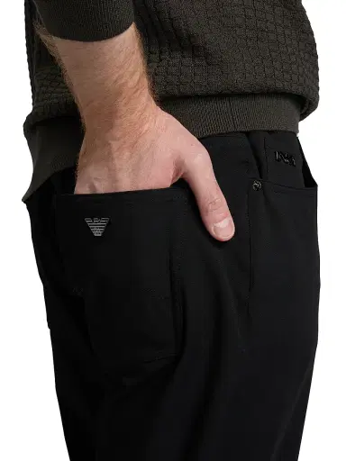 Emporio Armani Men's Stretch Tech Five-Pocket Pants - Black Beauty | Thumbnail 6 Emporio Armani Men's Stretch Tech Five-Pocket Pants - Black Beauty | Thumbnail 6