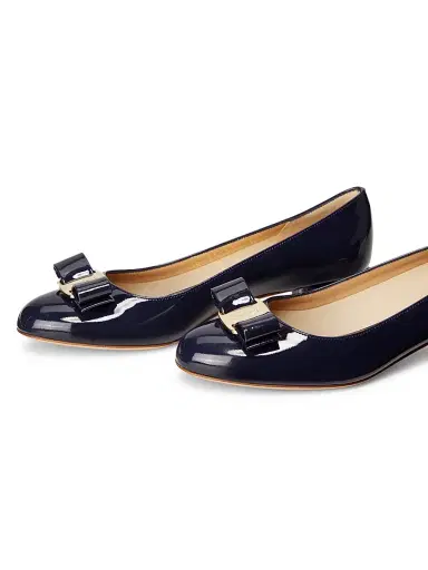 FERRAGAMO Women's Vara 45MM Patent Leather Pumps - Oxford Blue | Thumbnail 2 FERRAGAMO Women's Vara 45MM Patent Leather Pumps - Oxford Blue | Thumbnail 2