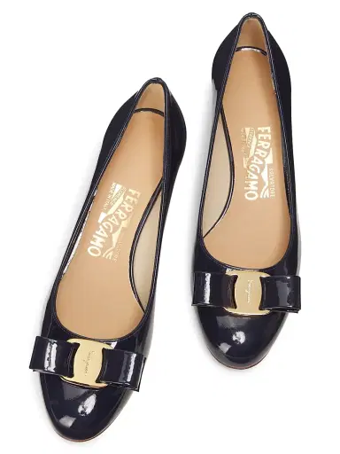 FERRAGAMO Women's Vara 45MM Patent Leather Pumps - Oxford Blue | Thumbnail 4 FERRAGAMO Women's Vara 45MM Patent Leather Pumps - Oxford Blue | Thumbnail 4