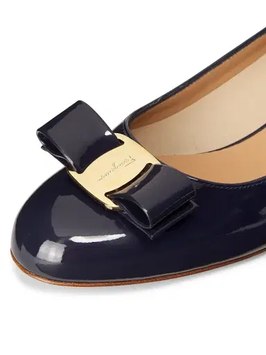 FERRAGAMO Women's Vara 45MM Patent Leather Pumps - Oxford Blue | Thumbnail 5 FERRAGAMO Women's Vara 45MM Patent Leather Pumps - Oxford Blue | Thumbnail 5