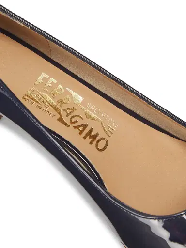 FERRAGAMO Women's Vara 45MM Patent Leather Pumps - Oxford Blue | Thumbnail 6 FERRAGAMO Women's Vara 45MM Patent Leather Pumps - Oxford Blue | Thumbnail 6