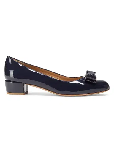 FERRAGAMO Women's Vara 45MM Patent Leather Pumps - Oxford Blue | Thumbnail 1 FERRAGAMO Women's Vara 45MM Patent Leather Pumps - Oxford Blue | Thumbnail 1