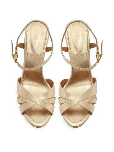 Schutz Women's Keefa 140MM Metallic Leather Platform Sandals - Platina - Size 11 | Thumbnail 4 Schutz Women's Keefa 140MM Metallic Leather Platform Sandals - Platina - Size 11 | Thumbnail 4