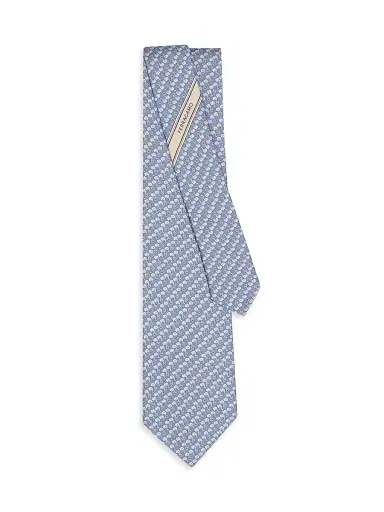 Ferragamo Men's Aris Elephant-Print Silk Tie | Thumbnail 3 Ferragamo Men's Aris Elephant-Print Silk Tie | Thumbnail 3