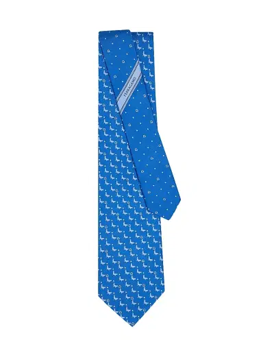 Ferragamo Men's Alicia Silk Seal Tie | Thumbnail 3 Ferragamo Men's Alicia Silk Seal Tie | Thumbnail 3