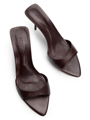 Schutz Women's Elodie 75MM Leather Sandals - Root Brown - Size 11 | Thumbnail 4 Schutz Women's Elodie 75MM Leather Sandals - Root Brown - Size 11 | Thumbnail 4