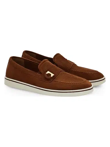 Ferragamo Men's Tancredi Suede Loafers | Thumbnail 2 Ferragamo Men's Tancredi Suede Loafers | Thumbnail 2