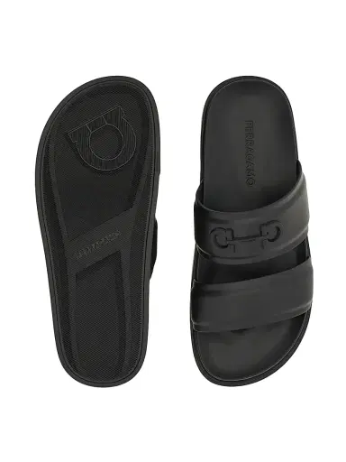 FERRAGAMO Men's Saint Barth Double-Strap Sandals - Nero | Thumbnail 5 FERRAGAMO Men's Saint Barth Double-Strap Sandals - Nero | Thumbnail 5
