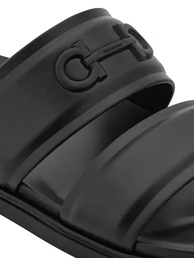 FERRAGAMO Men's Saint Barth Double-Strap Sandals - Nero | Thumbnail 6 FERRAGAMO Men's Saint Barth Double-Strap Sandals - Nero | Thumbnail 6
