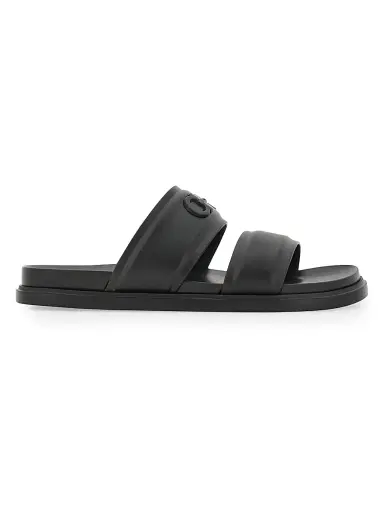 FERRAGAMO Men's Saint Barth Double-Strap Sandals - Nero | Thumbnail 1 FERRAGAMO Men's Saint Barth Double-Strap Sandals - Nero | Thumbnail 1
