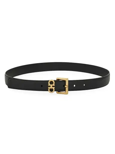 Ferragamo Women's Gancio Slim Leather Belt | Thumbnail 1 Ferragamo Women's Gancio Slim Leather Belt | Thumbnail 1