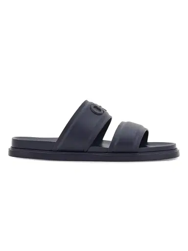 FERRAGAMO Men's Saint Barth Double-Strap Sandals - Navy | Thumbnail 1 FERRAGAMO Men's Saint Barth Double-Strap Sandals - Navy | Thumbnail 1