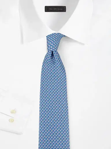 Ferragamo Men's Ancora Sailboat Silk Tie | Thumbnail 2 Ferragamo Men's Ancora Sailboat Silk Tie | Thumbnail 2