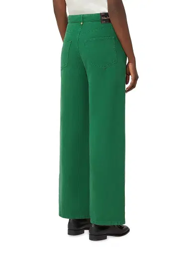 Max Mara Women's Cotton and Linen 5 Pocket Trousers - Green - Size 14 | Thumbnail 4 Max Mara Women's Cotton and Linen 5 Pocket Trousers - Green - Size 14 | Thumbnail 4
