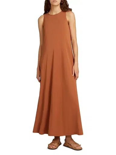 MM Max Mara Women's Sleeveless Stretch Viscose Dress - Rust - Size XL | Thumbnail 2 MM Max Mara Women's Sleeveless Stretch Viscose Dress - Rust - Size XL | Thumbnail 2