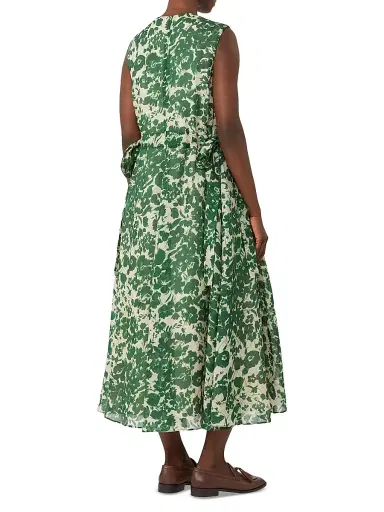 Max Mara Women's Printed Ramie Canvas Dress - Green | Thumbnail 4 Max Mara Women's Printed Ramie Canvas Dress - Green | Thumbnail 4