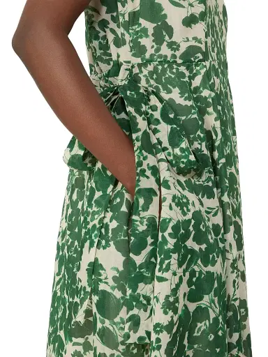 Max Mara Women's Printed Ramie Canvas Dress - Green | Thumbnail 5 Max Mara Women's Printed Ramie Canvas Dress - Green | Thumbnail 5