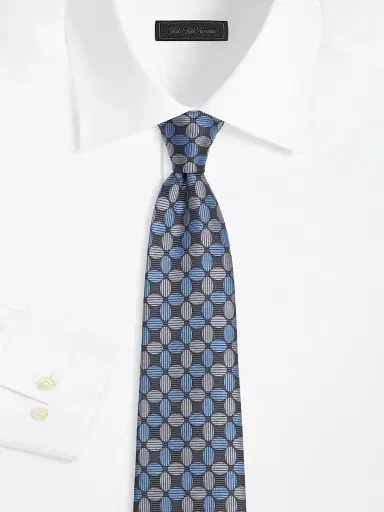 Isaia Men's Geometric Lattice Silk Tie | Thumbnail 2 Isaia Men's Geometric Lattice Silk Tie | Thumbnail 2