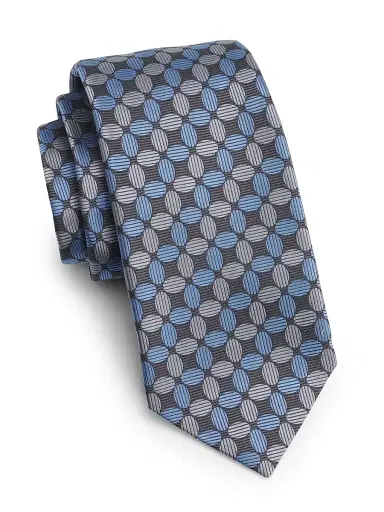 Isaia Men's Geometric Lattice Silk Tie | Thumbnail 1 Isaia Men's Geometric Lattice Silk Tie | Thumbnail 1