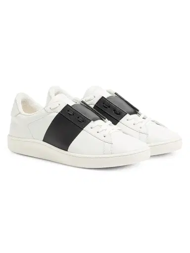 Valentino Garavani Men's Open Royco Sneakers in Nappa Calfskin - White Black | Thumbnail 2 Valentino Garavani Men's Open Royco Sneakers in Nappa Calfskin - White Black | Thumbnail 2