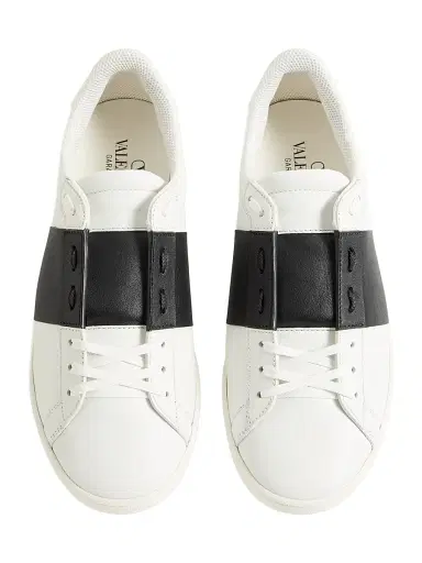 Valentino Garavani Men's Open Royco Sneakers in Nappa Calfskin - White Black | Thumbnail 4 Valentino Garavani Men's Open Royco Sneakers in Nappa Calfskin - White Black | Thumbnail 4