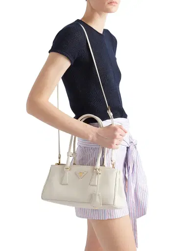 Prada Women's Medium Galleria Leather Top Handle Bag - White | Thumbnail 8 Prada Women's Medium Galleria Leather Top Handle Bag - White | Thumbnail 8