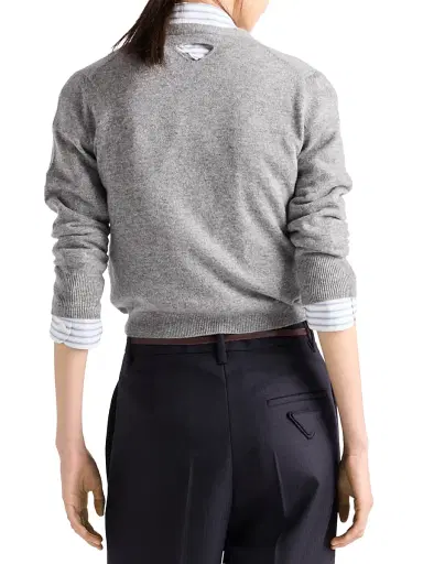 Prada Women's Cashmere Cardigan - Grey | Thumbnail 5 Prada Women's Cashmere Cardigan - Grey | Thumbnail 5