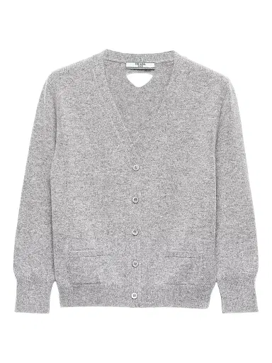 Prada Women's Cashmere Cardigan - Grey | Thumbnail 1 Prada Women's Cashmere Cardigan - Grey | Thumbnail 1