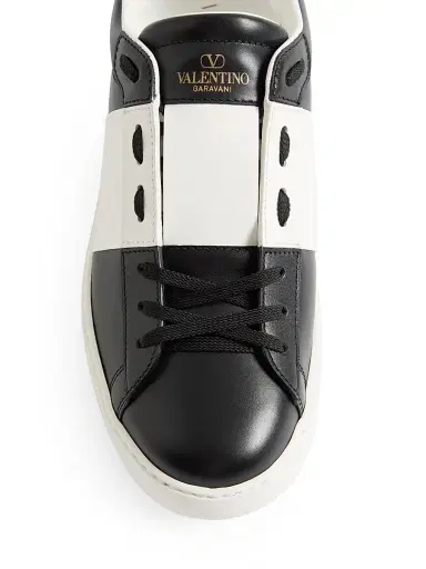 Valentino Garavani Men's Calfskin Open Sneakers - Black White | Thumbnail 5 Valentino Garavani Men's Calfskin Open Sneakers - Black White | Thumbnail 5